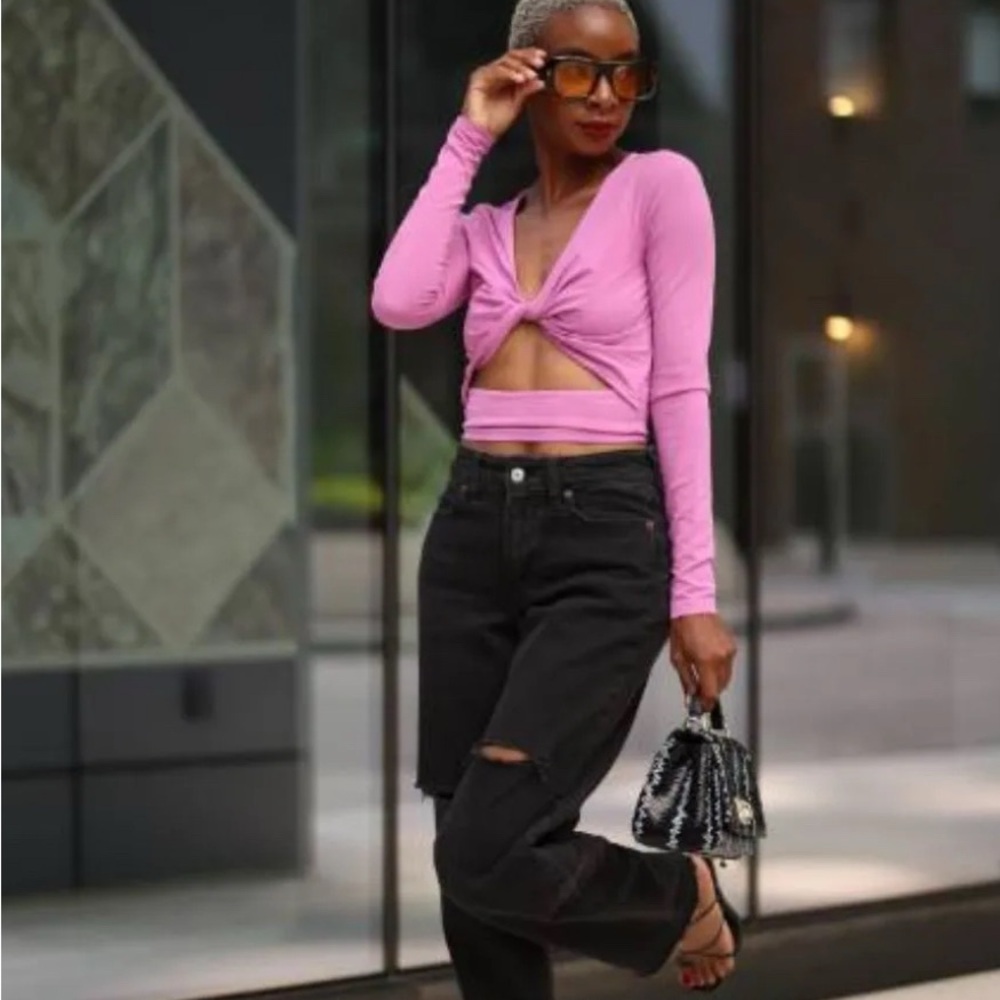 22. The Drop Women's Mindful Mauve Front Twist Knit Top by @signedblake, S / NWT
